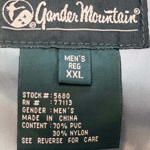 Gander Mountain Men's Size 2XL Green Long Sleeve Hooded Zip/Snap Up Rain Jacket - Picture 2 of 10